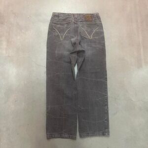 Y2K Ruff Ryders denim men's grey baggy pocket jeans skate wide leg 36